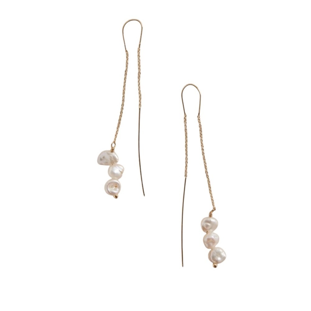 NWT Banana Republic Delicate Pearl Threader Earrings